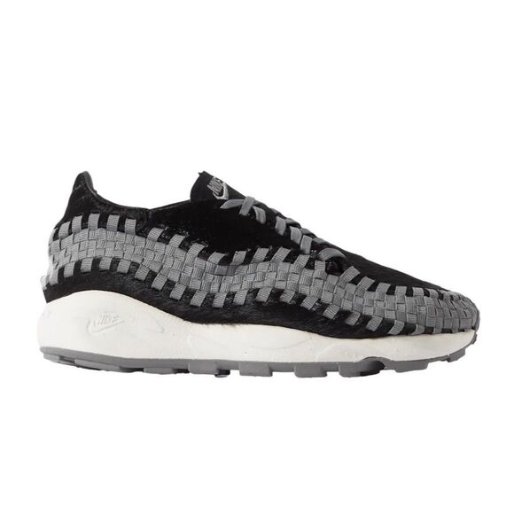 Nike Air Footscape Woven Grey Grosgrain Trimmed and Black Calf Hair Sneakers New - Picture 1 of 12